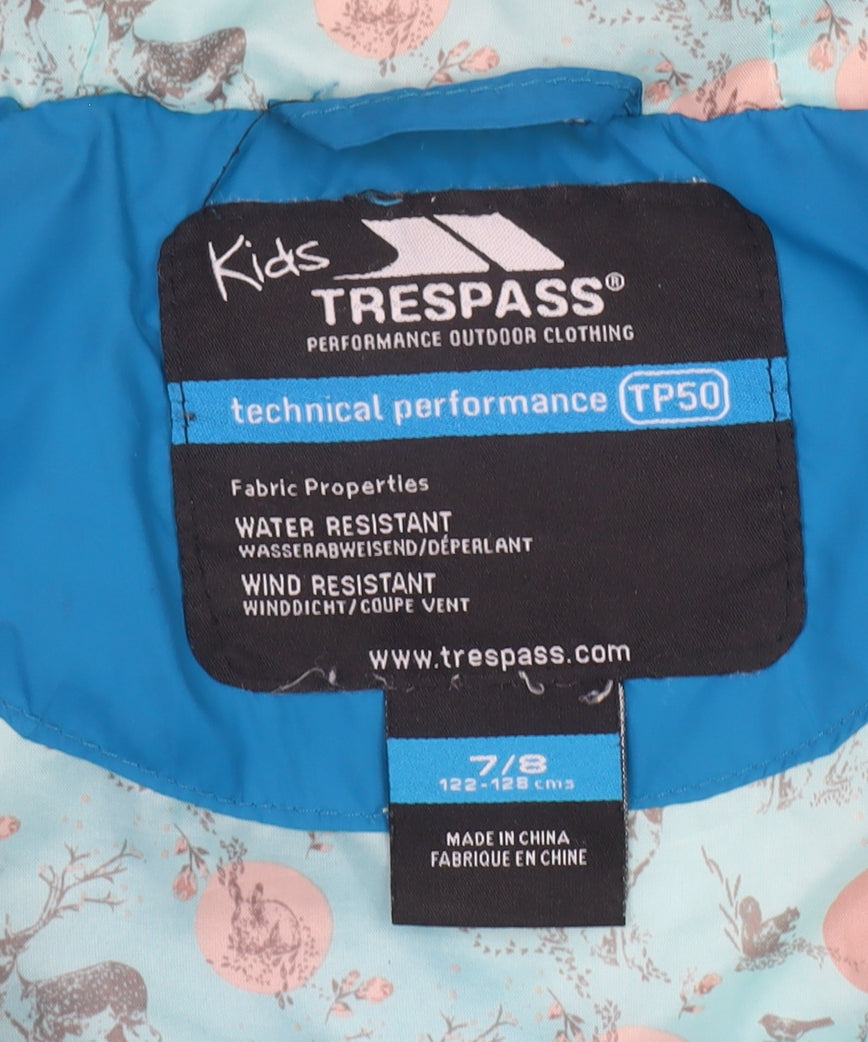 Girls UK Size 7-8 Years Trespass Blue Puffer Jacket