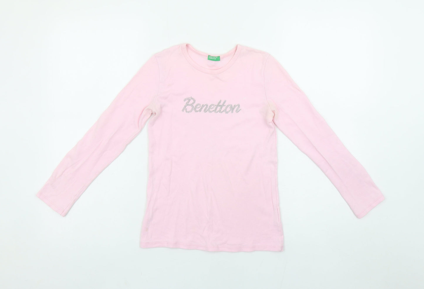 Girls UK Size 8-9 Years United Colors of Benetton Pink Basic T-Shirt
