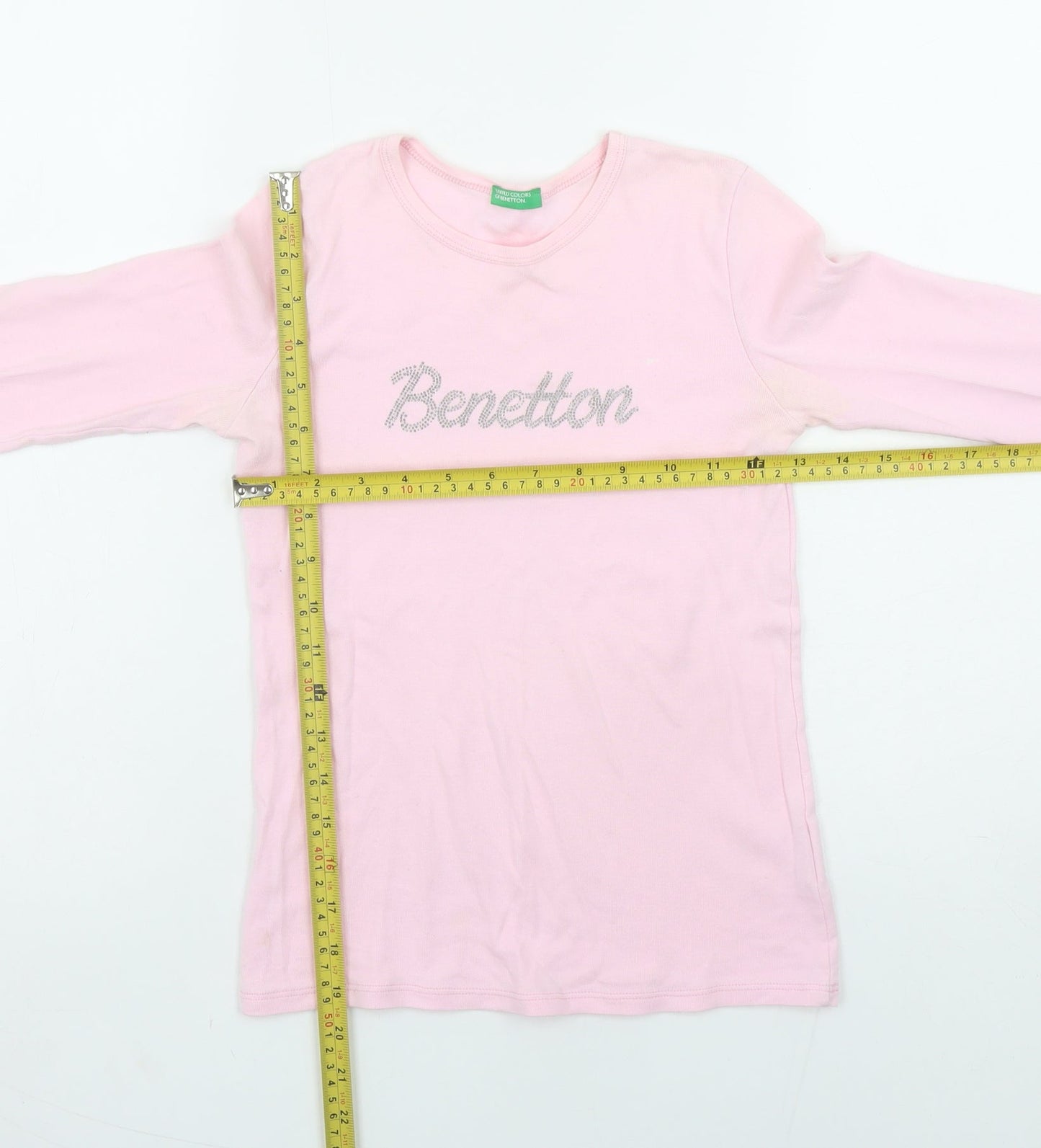 Girls UK Size 8-9 Years United Colors of Benetton Pink Basic T-Shirt