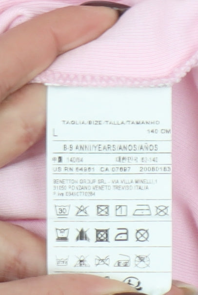 Girls UK Size 8-9 Years United Colors of Benetton Pink Basic T-Shirt