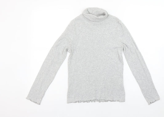 Girls UK Size 11-12 Years Marks and Spencer Grey Basic T-Shirt