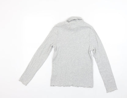 Girls UK Size 11-12 Years Marks and Spencer Grey Basic T-Shirt