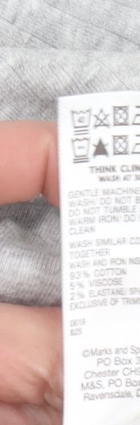 Girls UK Size 11-12 Years Marks and Spencer Grey Basic T-Shirt