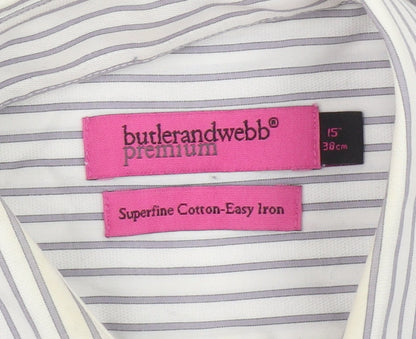 Mens UK Collar Size 15 butlerandwebb Smart White  Dress Shirt