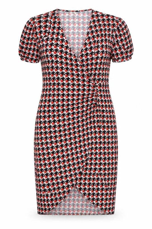 River Island Women’s Multicoloured Houndstooth Wrap Dress Size 16