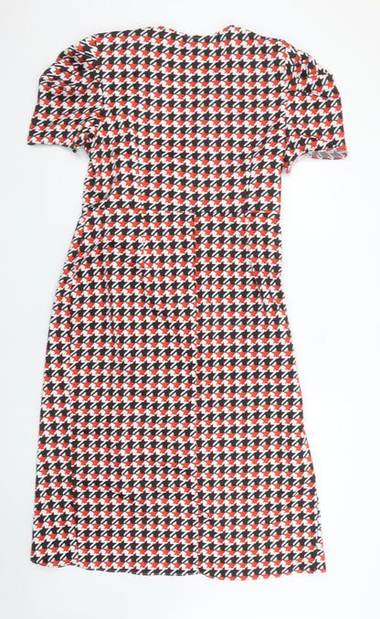 River Island Women’s Multicoloured Houndstooth Wrap Dress Size 16