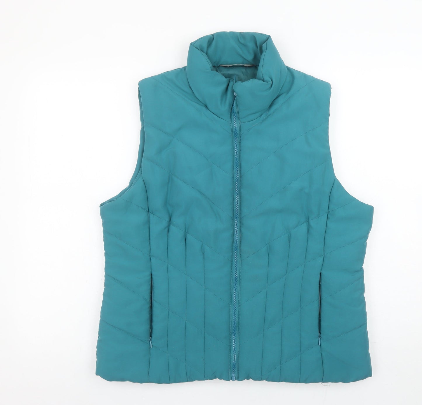 Womens UK Size 16 M&Co Green Quilted Coat
