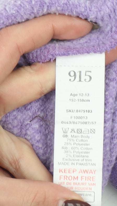 Girls UK Size 12-13 Years 915 Purple Pullover Hoodie