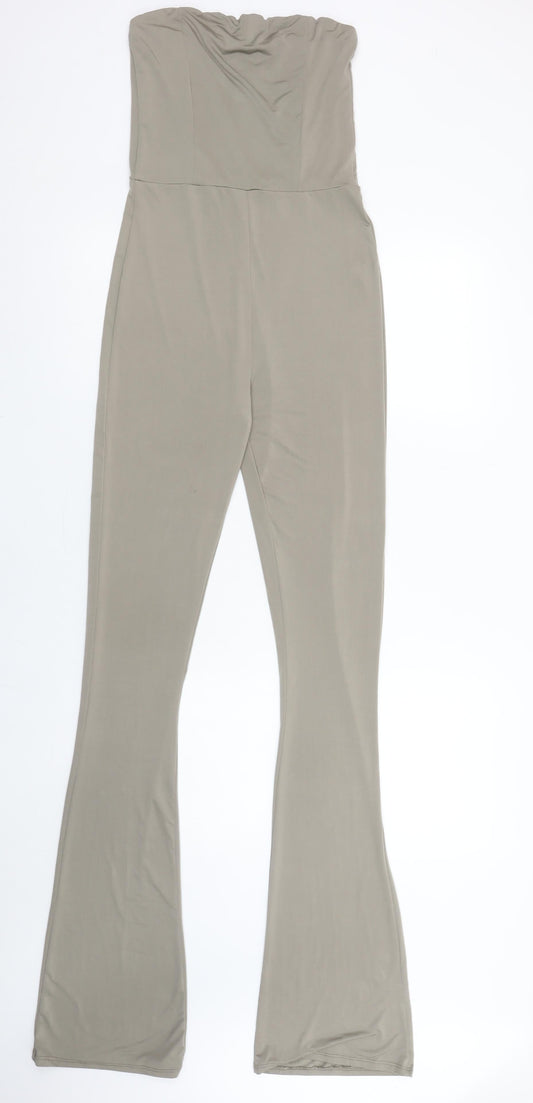 Womens UK Size 8 PRETTYLITTLETHING One-Piece Beige Jumpsuit