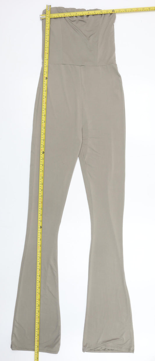 Womens UK Size 8 PRETTYLITTLETHING One-Piece Beige Jumpsuit