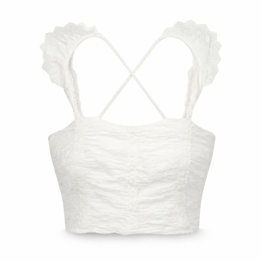 Womens UK Size L Stradivarius White Camisole Tank