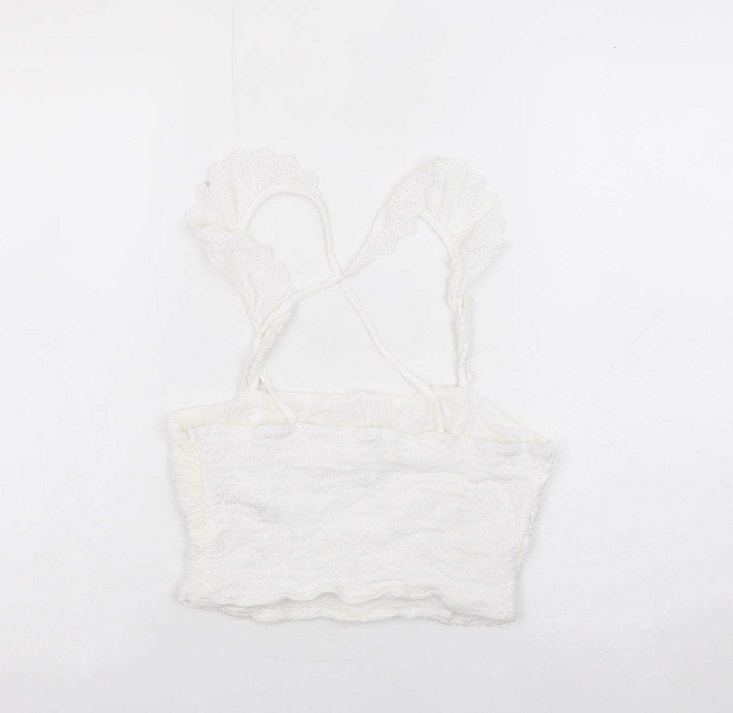 Womens UK Size L Stradivarius White Camisole Tank