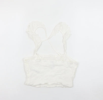 Womens UK Size L Stradivarius White Camisole Tank