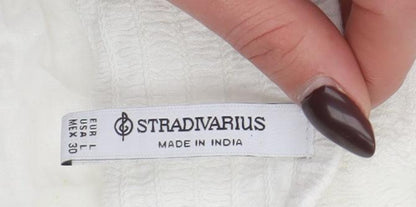Womens UK Size L Stradivarius White Camisole Tank