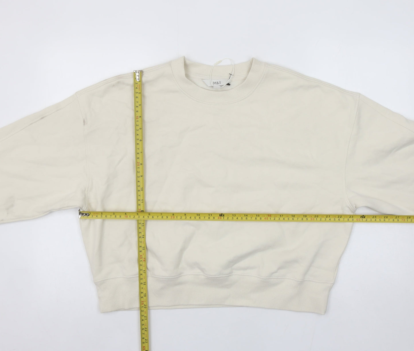 Womens UK Size M Marks and Spencer Ivory Pullover Sweatshirt
