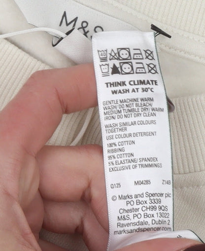 Womens UK Size M Marks and Spencer Ivory Pullover Sweatshirt