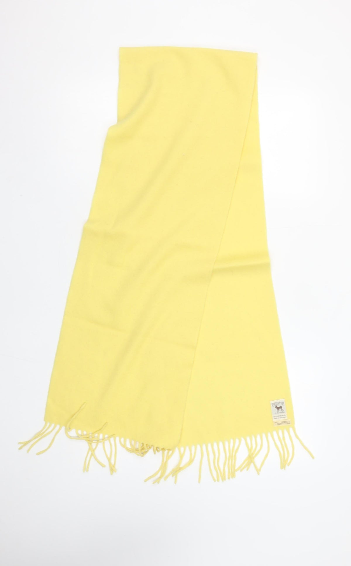Hilltop Women Yellow Lambswool Fringed Rectangle Scarf