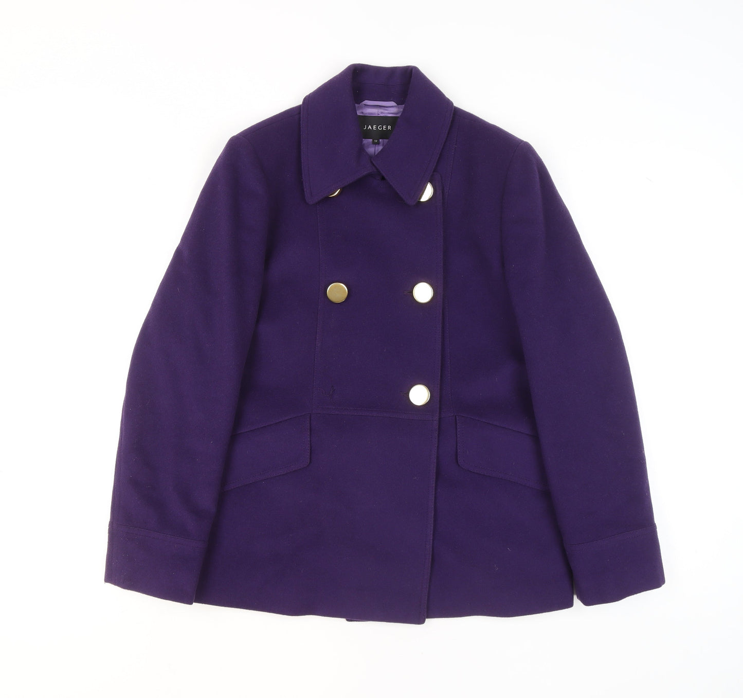 Womens UK Size 12 Jaeger Purple Pea Coat