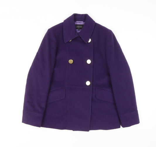 Womens UK Size 12 Jaeger Purple Pea Coat