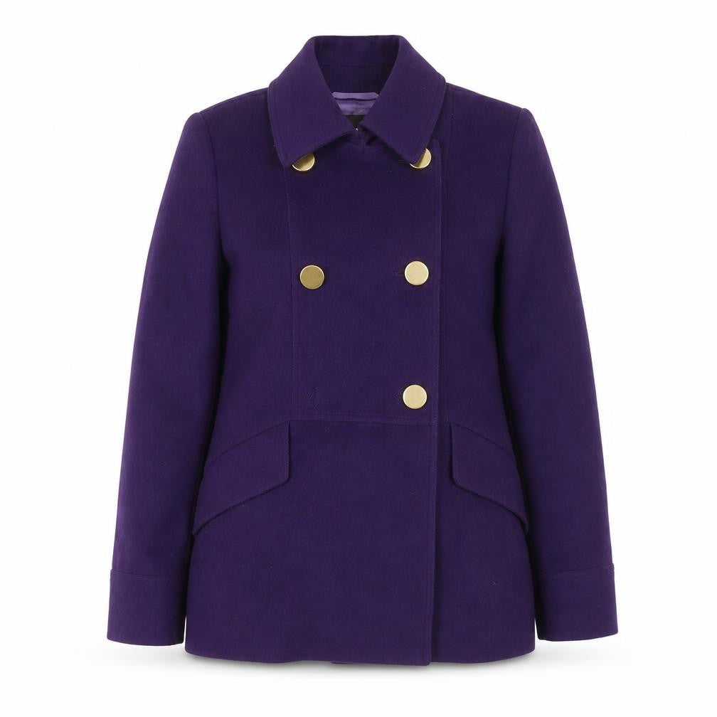 Womens UK Size 12 Jaeger Purple Pea Coat