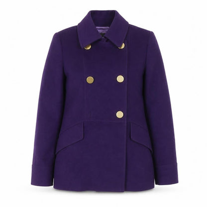 Womens UK Size 12 Jaeger Purple Pea Coat