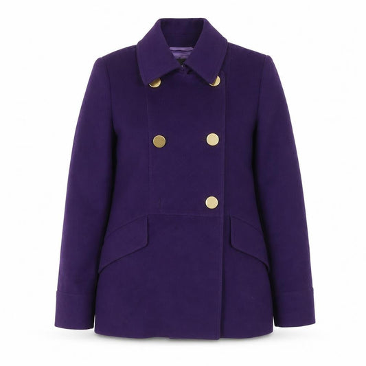 Womens UK Size 12 Jaeger Purple Pea Coat