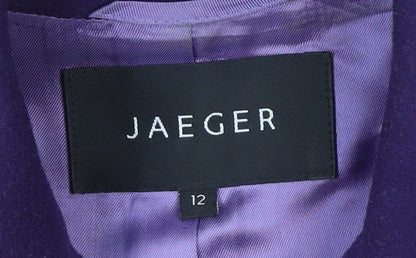 Womens UK Size 12 Jaeger Purple Pea Coat