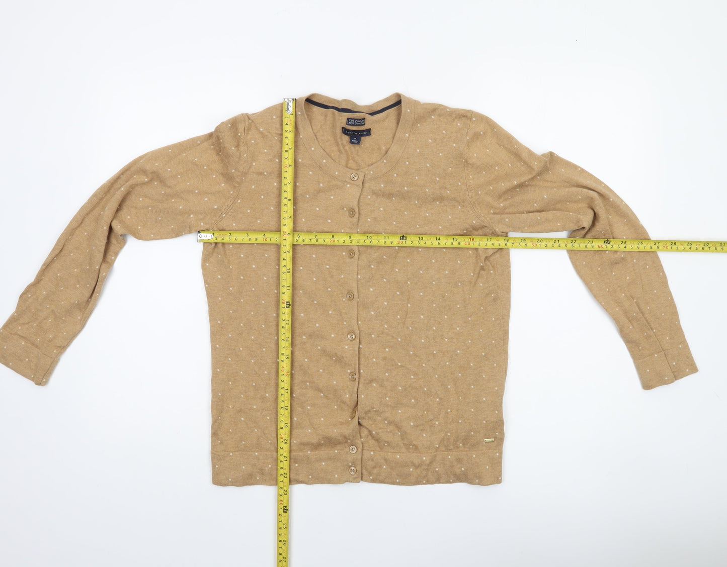 Womens UK Size M Tommy Hilfiger Beige Cardigan Jumper
