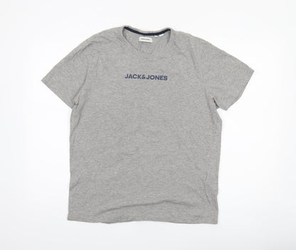 Mens UK Size L JACK & JONES Grey  T-Shirt