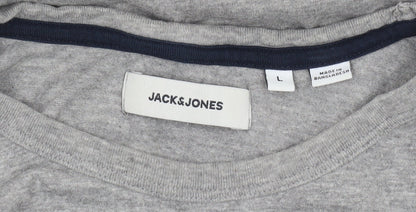 Mens UK Size L JACK & JONES Grey  T-Shirt