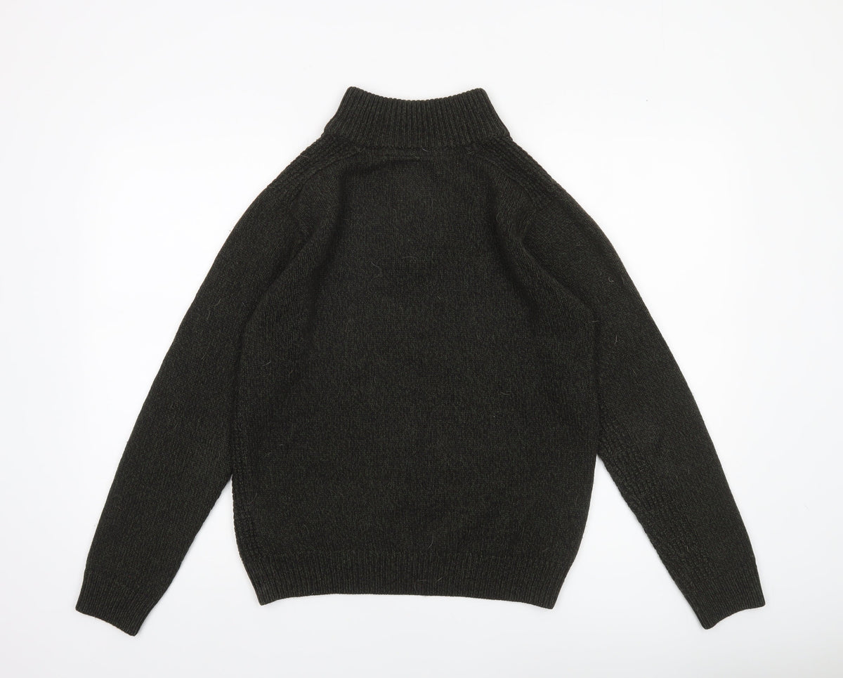 Mens UK Size S Threadbare Green Henley Jumper