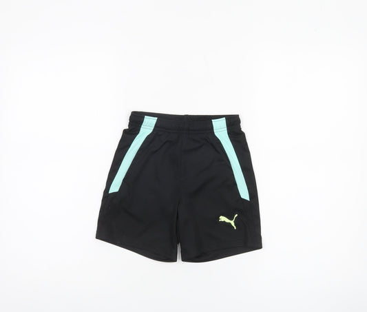 Puma Boys Black Athletic Activewear Shorts Size 7-8 Years Polyester