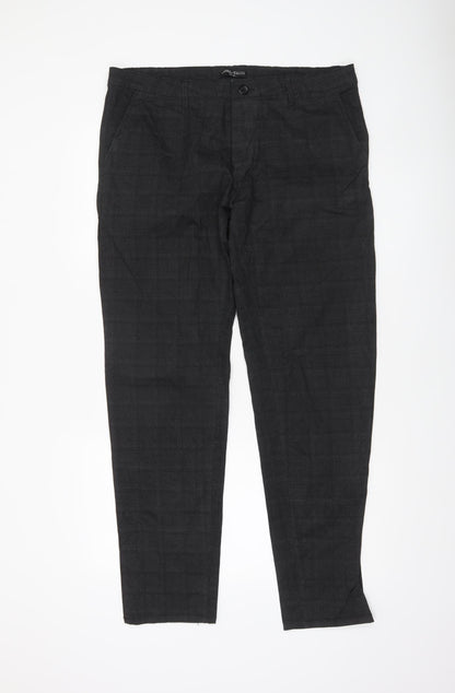 Mens UK Size 38 Andrea Falco Slim Fit Chino Black Trousers