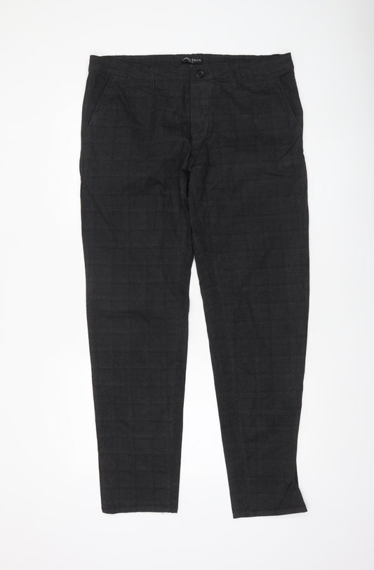 Mens UK Size 38 Andrea Falco Slim Fit Chino Black Trousers