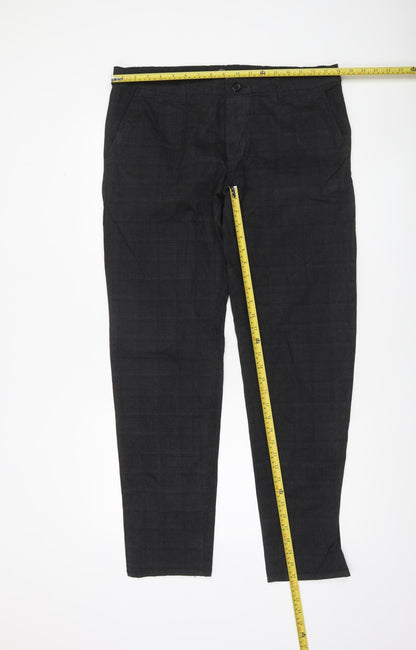 Mens UK Size 38 Andrea Falco Slim Fit Chino Black Trousers
