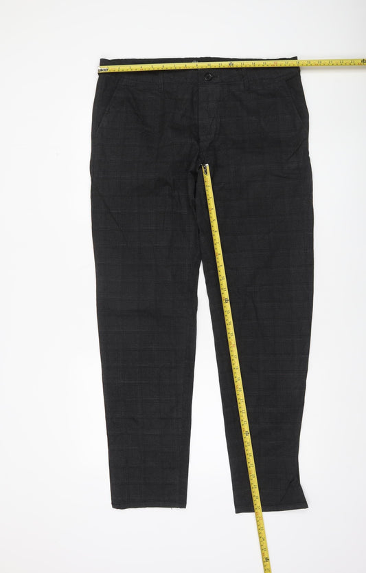 Mens UK Size 38 Andrea Falco Slim Fit Chino Black Trousers