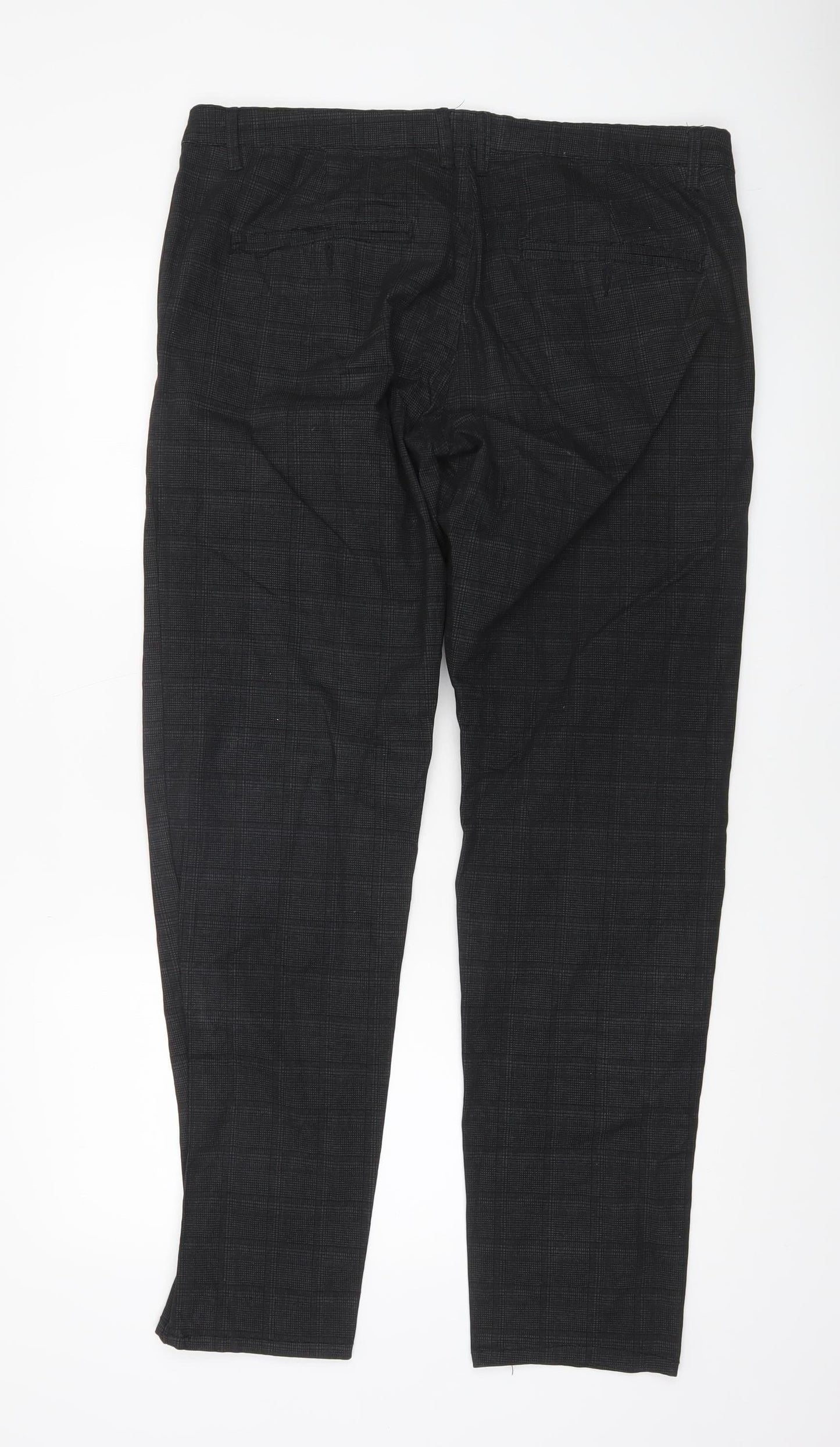 Mens UK Size 38 Andrea Falco Slim Fit Chino Black Trousers