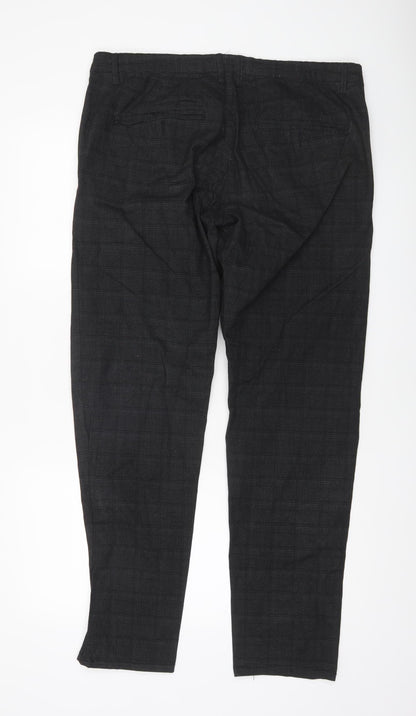 Mens UK Size 38 Andrea Falco Slim Fit Chino Black Trousers