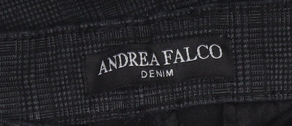 Mens UK Size 38 Andrea Falco Slim Fit Chino Black Trousers