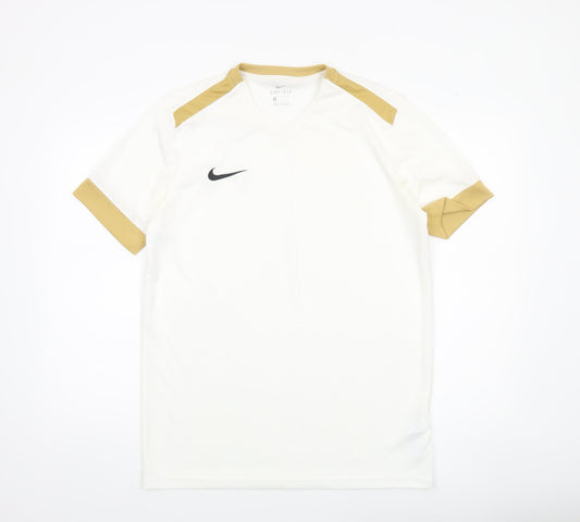 Mens UK Size S Nike White Football Running & Jogging Gym & Training T-Shirt