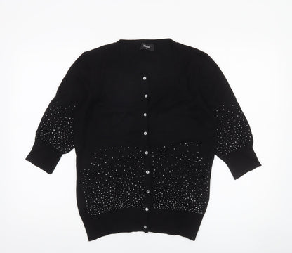 Womens UK Size M Klass Black Cardigan Jumper