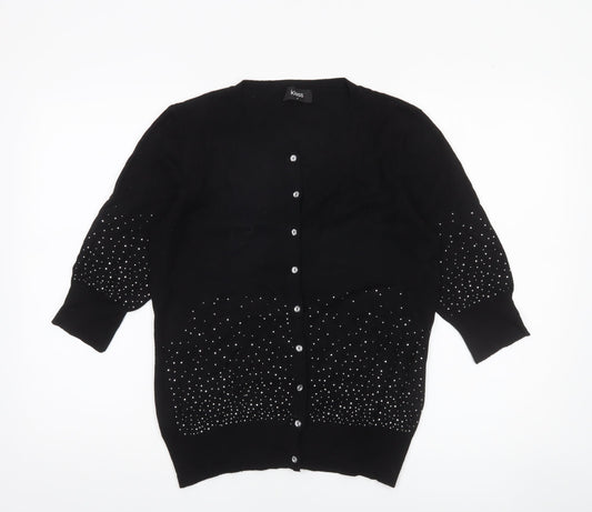 Womens UK Size M Klass Black Cardigan Jumper