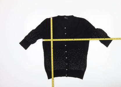 Womens UK Size M Klass Black Cardigan Jumper