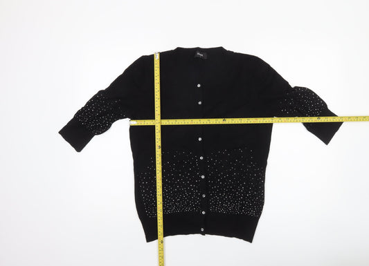 Womens UK Size M Klass Black Cardigan Jumper
