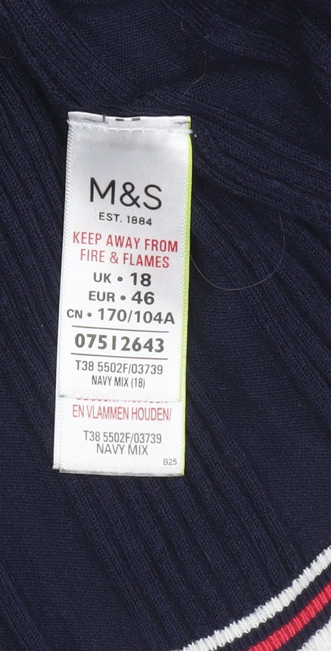 Womens UK Size 18 Marks and Spencer Blue Pullover Jumper