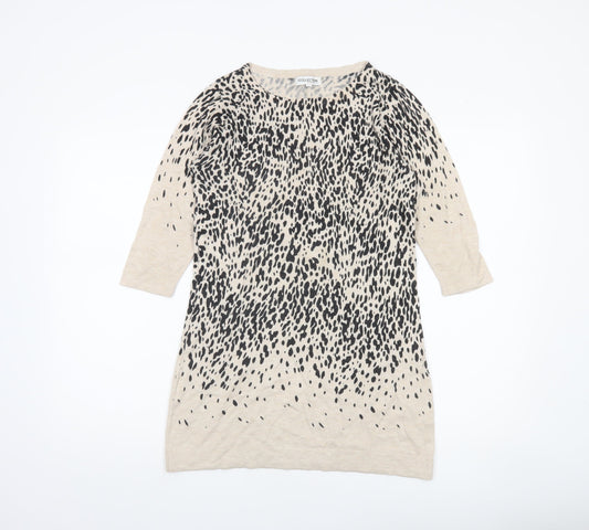 Womens UK Size 10 Debenhams Beige Tunic Jumper