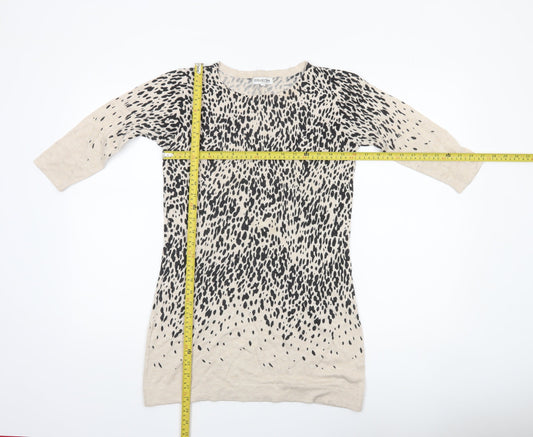 Womens UK Size 10 Debenhams Beige Tunic Jumper