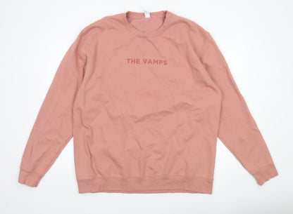Womens UK Size 2XL Just Hoods Pink Pullover Sweatshirt