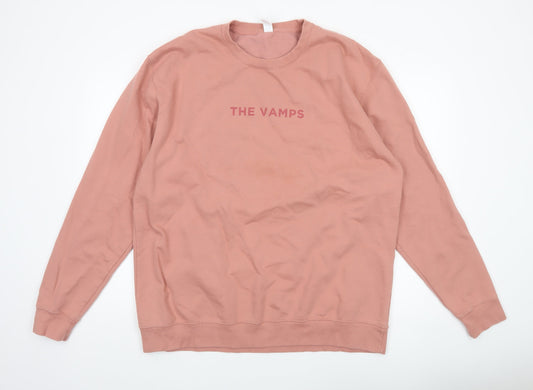 Womens UK Size 2XL Just Hoods Pink Pullover Sweatshirt
