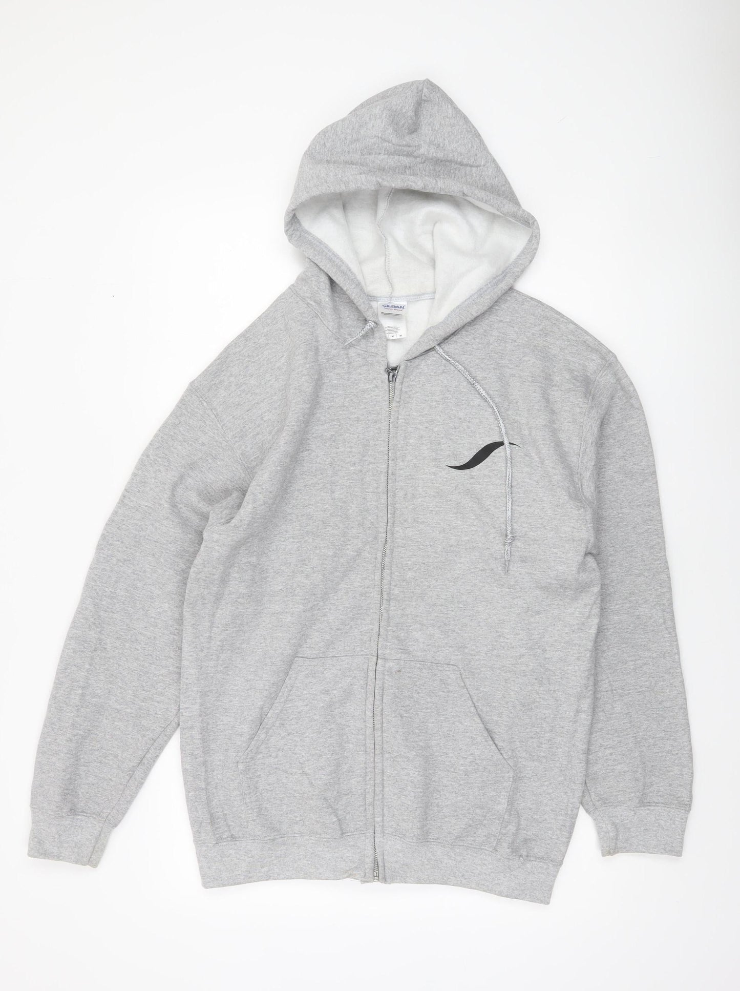 Mens UK Size M Gildan Grey Full Zip Hoodie